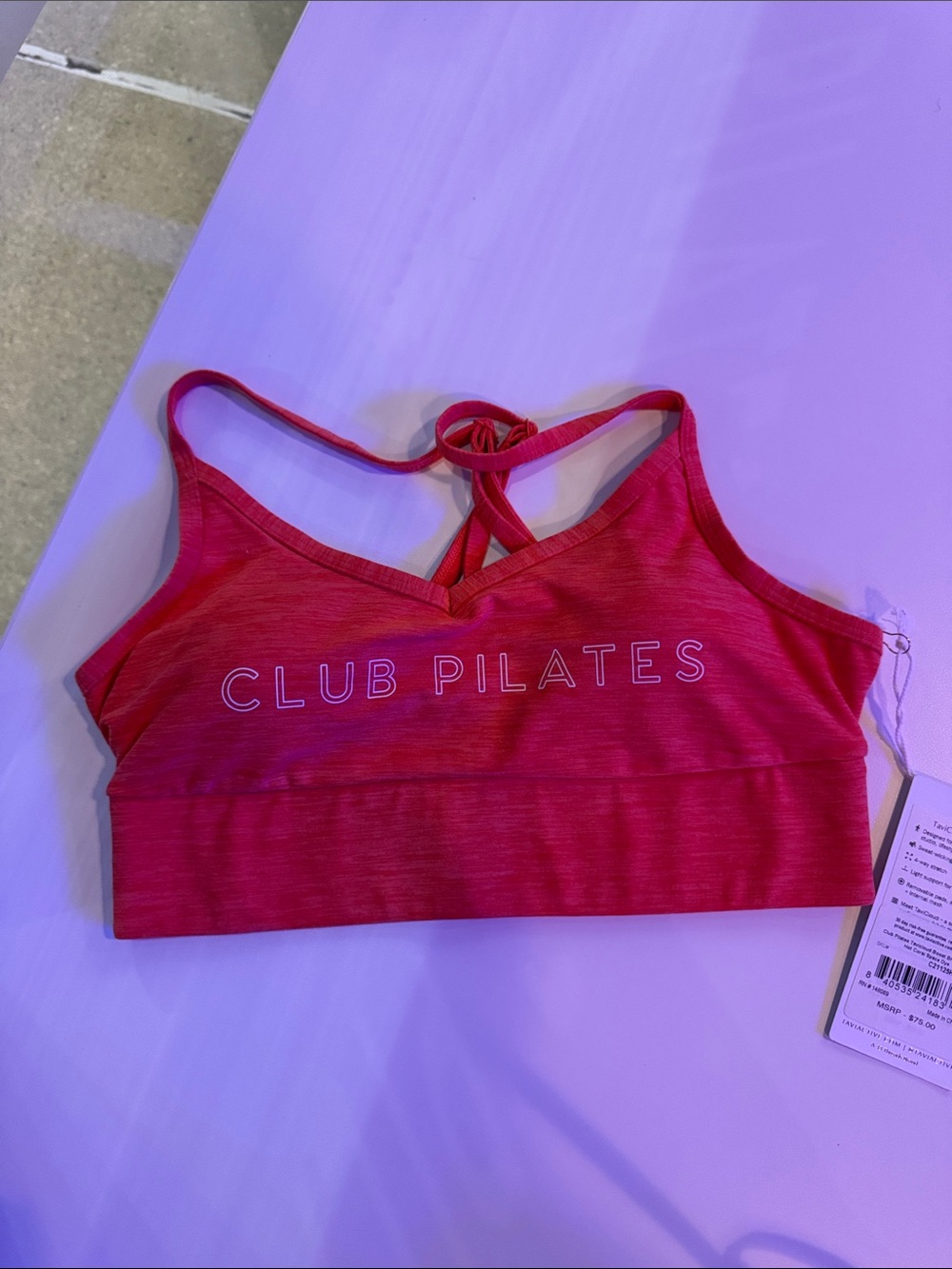 Club Pilates Tavi Cloud Boost Bra Hot Coral